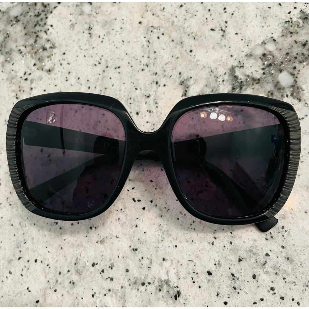 Christian Dior Taffetas Sunglasses Oversized Black Grey